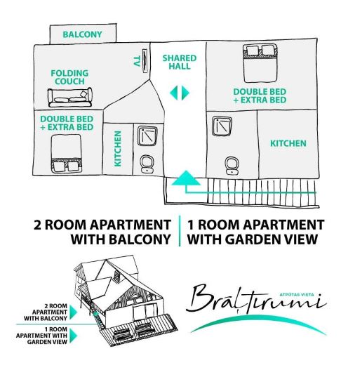 1-istabas, 2-istabas apartamentu telpu plāns bilde Nr.41